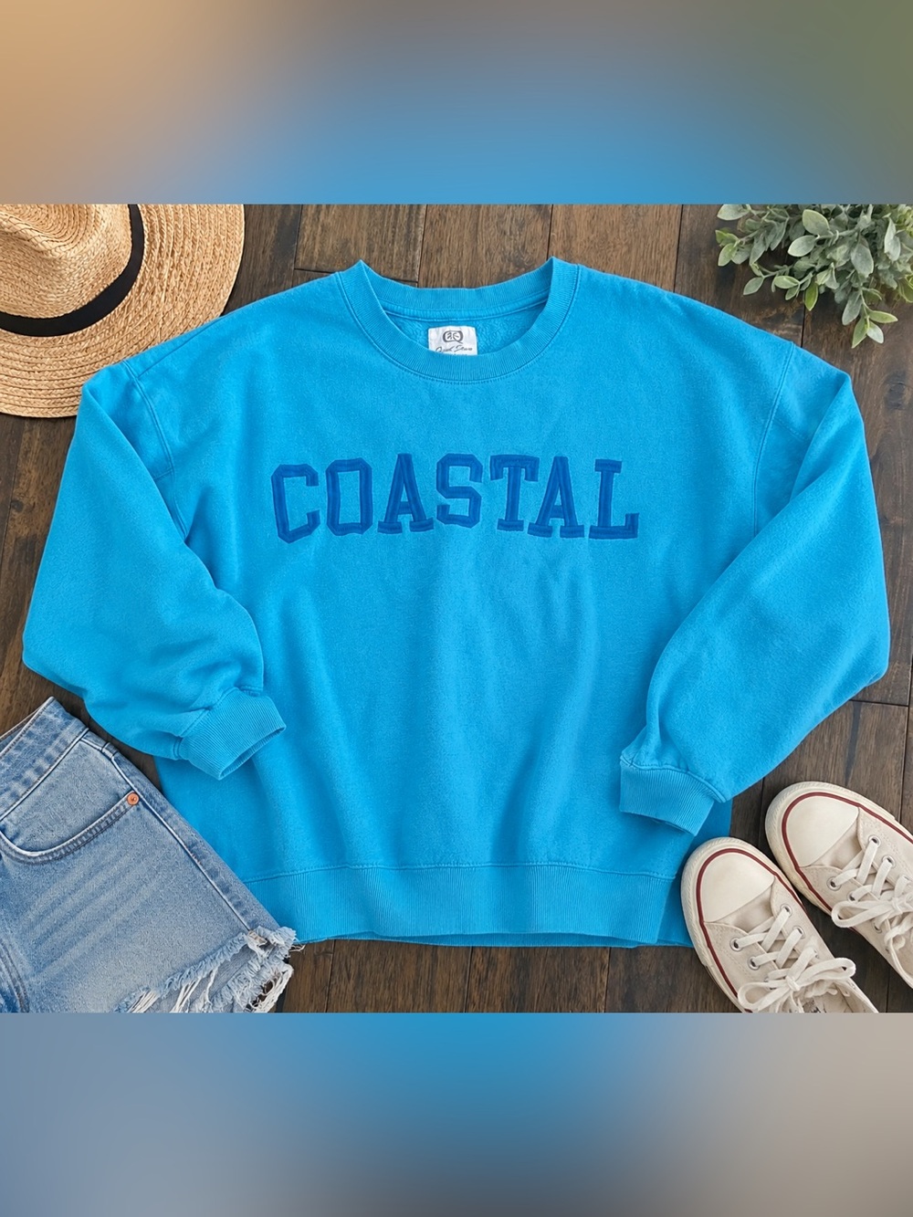 Quiet Storm Surf Shop Coastal Blue Crewneck Sweatshirt XL